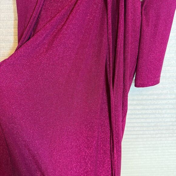 ML Monique Lhuillier Purple Metallic Knit Dress - Picture 8 of 16
